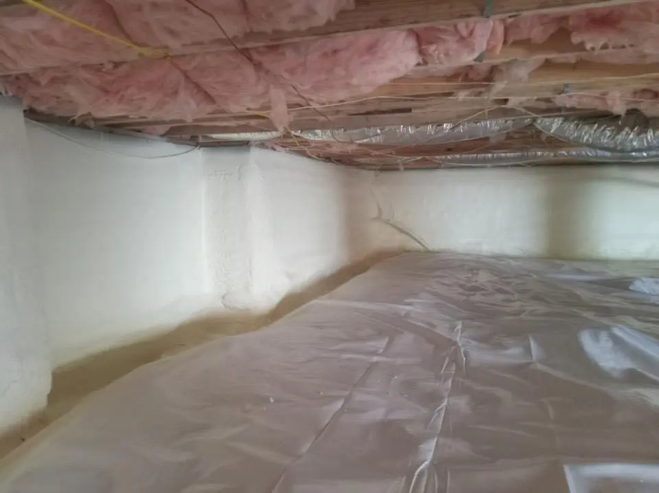Crawl space encapsulation with closed-cell spray foam for Spray Foam Roofing in Brentwood